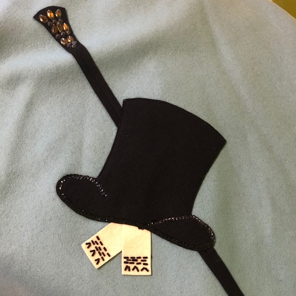 Casino night CIRCLE SKIRT from the 50's, wool felt, blue. Size XS. Rockabilly - Picture 8 of 16